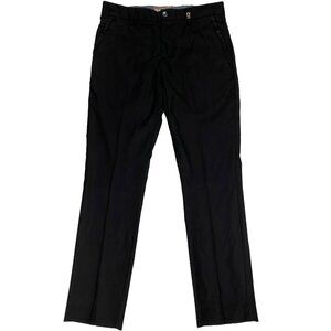 John Galliano Slim Fit Pleated Wool Blend Trousers Black men's size 48 / 32x31